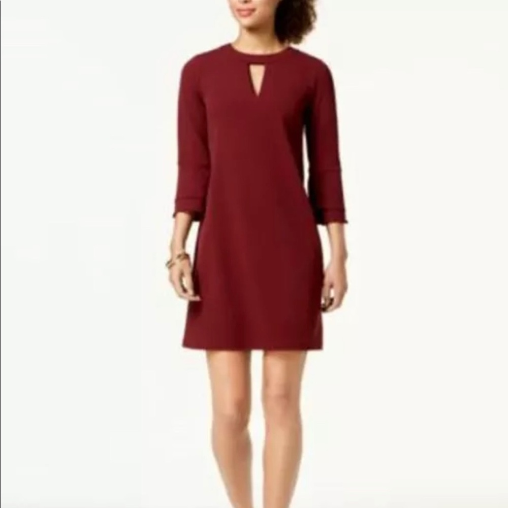 Charter Club crepe ruffle-cuff dress size M NWT